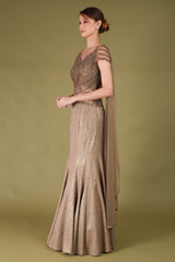 Grey Embroidered Gown4774 video